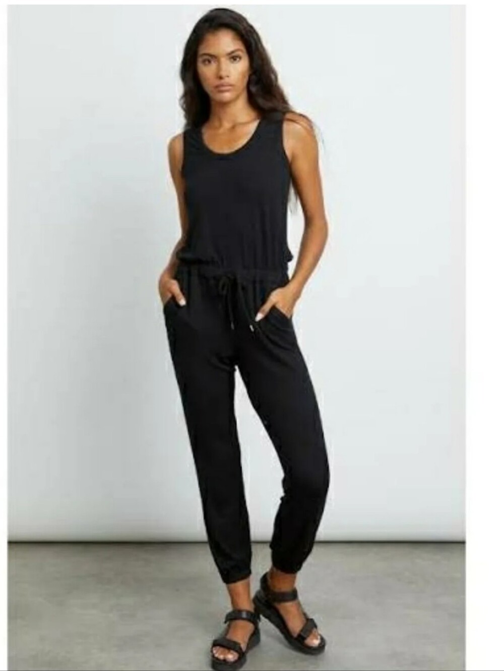 Natori Relaxed Fit Sleeveless Jumpsuit - Black L (EUC)
